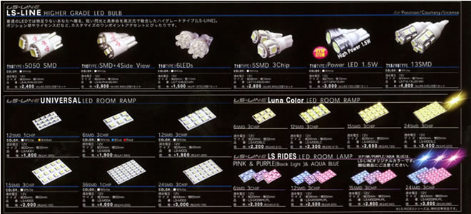 LS-LINE「HIGHER GRADE LED BULE」「LED ROOM RAMP」